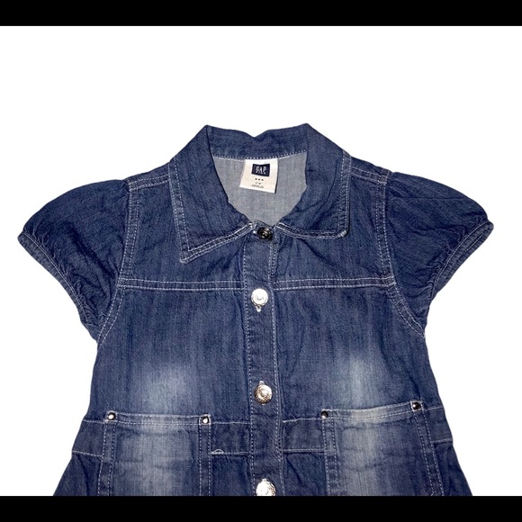 Gap Girls Short Sleeve Denim Dress Size 7T - Picture 5 of 8